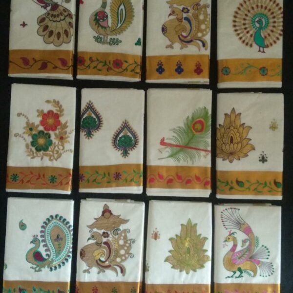 Kerala Embroidery Saree - 6F3809