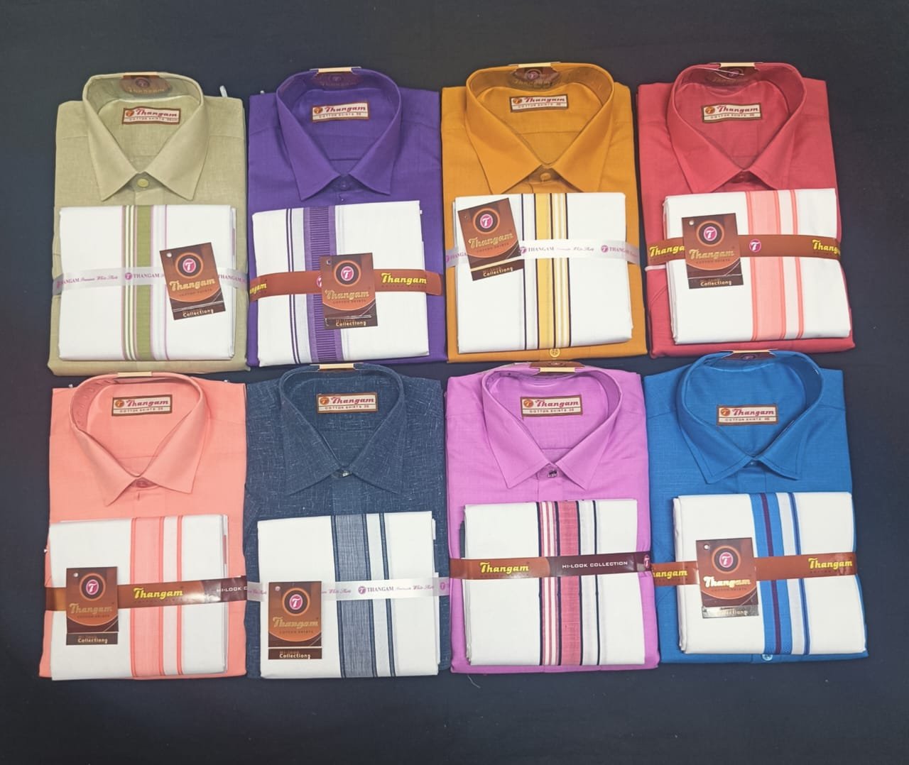 Men's Half Shirt With Single Fancy Dhoti (901125) - Size 44
