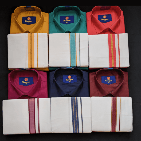 Men's Half Shirt With Fancy Dhoti Size : 36